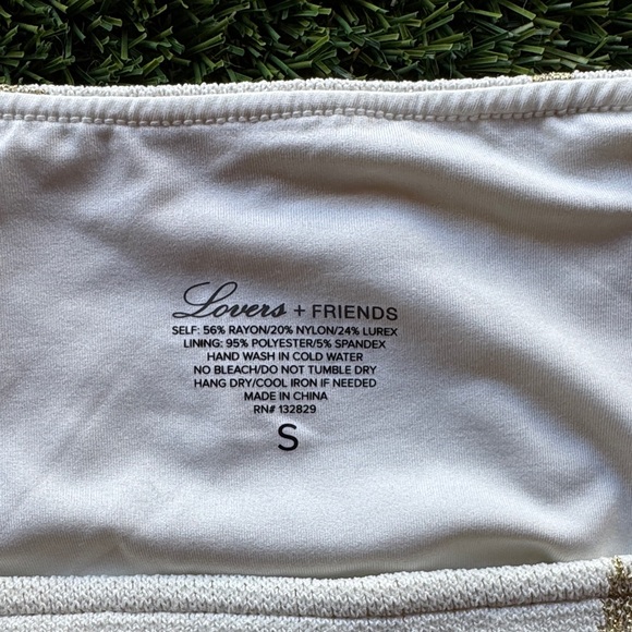 Lovers + Friends White and Gold Bikini Bottom - Picture 2 of 3